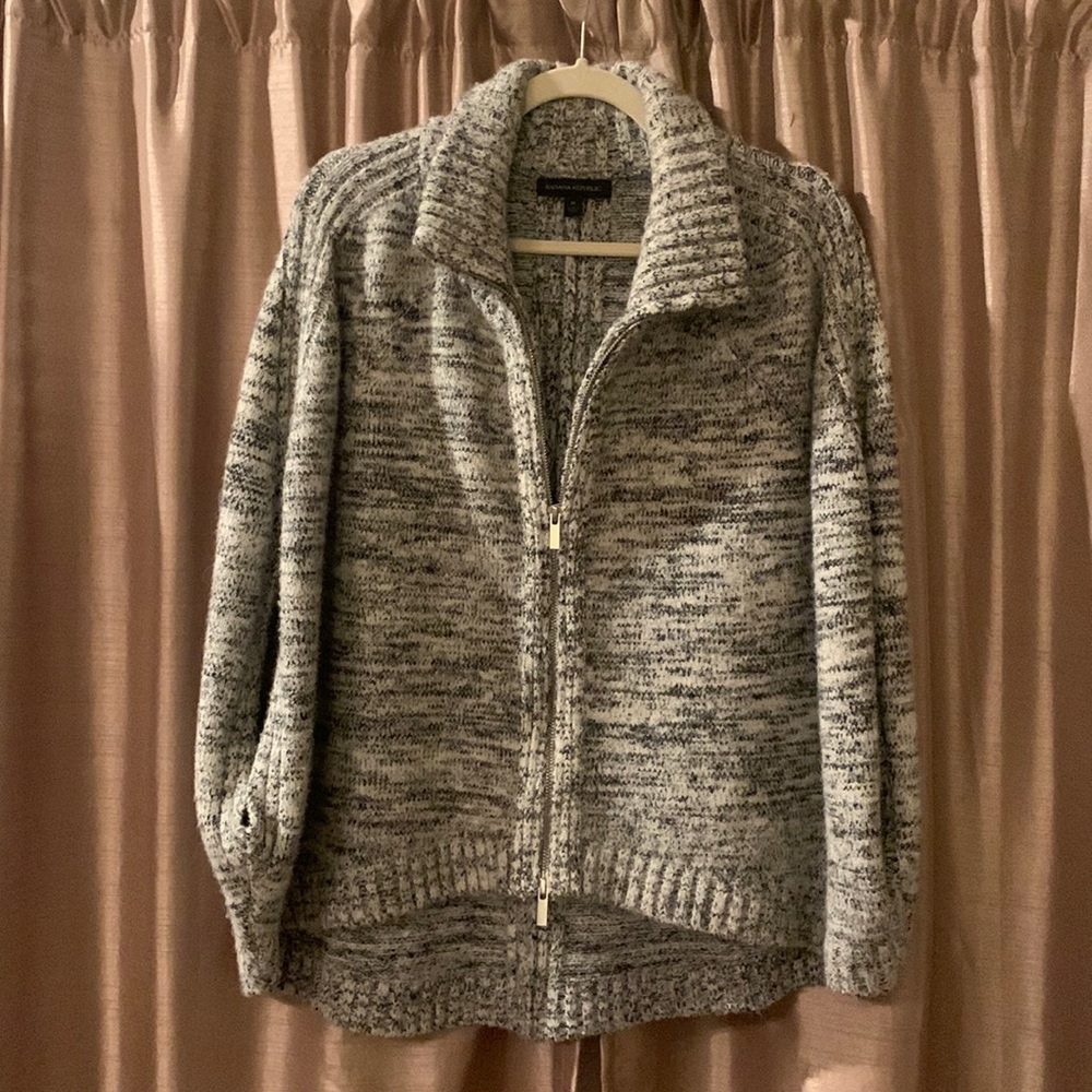 Banana Republic Heather Grey Wool Blend Poncho